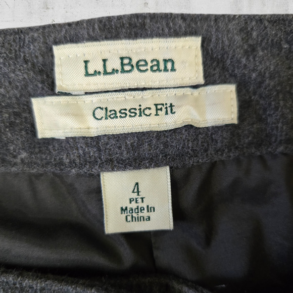 L L Bean Gray Brushed Flannel Classic Bootcut Flare Dress Pants Trousers Size 4P - Picture 4 of 7